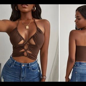 Shein Cut Out Ruched Top